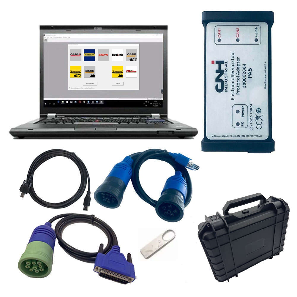New Holland Electronic Service Tools CNH Kit Diagnostic Tool (CNH EST 9.12/8.6) Plus Lenovo T420 Laptop