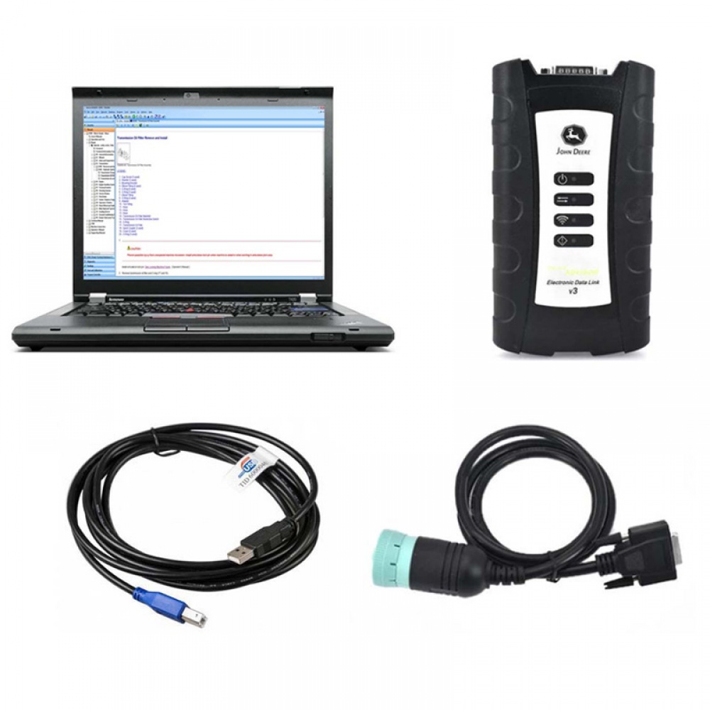 John Deere Service Advisor EDL V3 Electronic Data Link Diagnostic Tool With V5.3.225 AG+ CF Software Plus lenovo T420