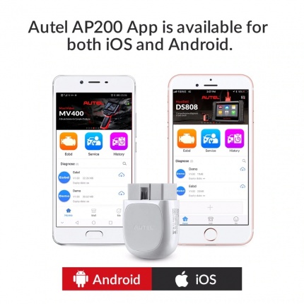 Autel AP200 Bluetooth OBD2 Scanner Code Reader Full Systems Diagnoses AutoVIN TPMS IMMO Family DIYers
