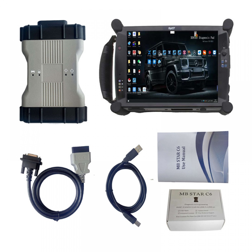V2024.03 BEZN C6 MB STAR C6 DOIP Xentry BEZN Diagnosis TOOL Plus EVG7 Tablet PC with 256G SSD Ready to Use