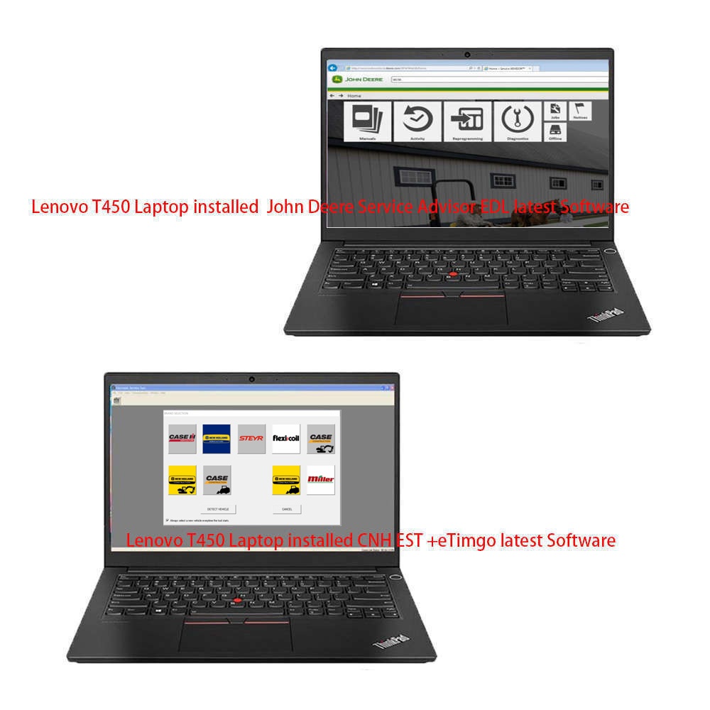 Lenovo T450 Laptop installed New Holland Electronic Service Tools CNH EST 9.12 software/John Deere Service Advisor EDL