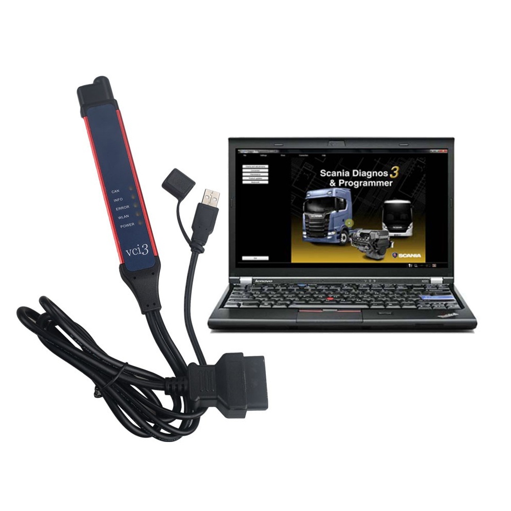 Scania VCI3 Diagnostic Tool Plus Lenovo X230 Laptop With Scania SDP3 2.64.3 latest Software Installed Ready to Use