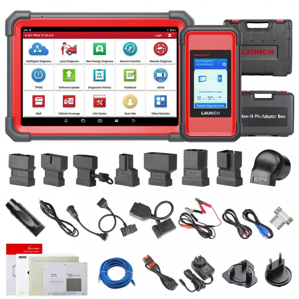 LAUNCH X431 PRO5 Bi-directional Diagnostic Tool with J2534 Smartlink 2.0 CANFD DoIP HD Supports Online Programming and Topology Mapping