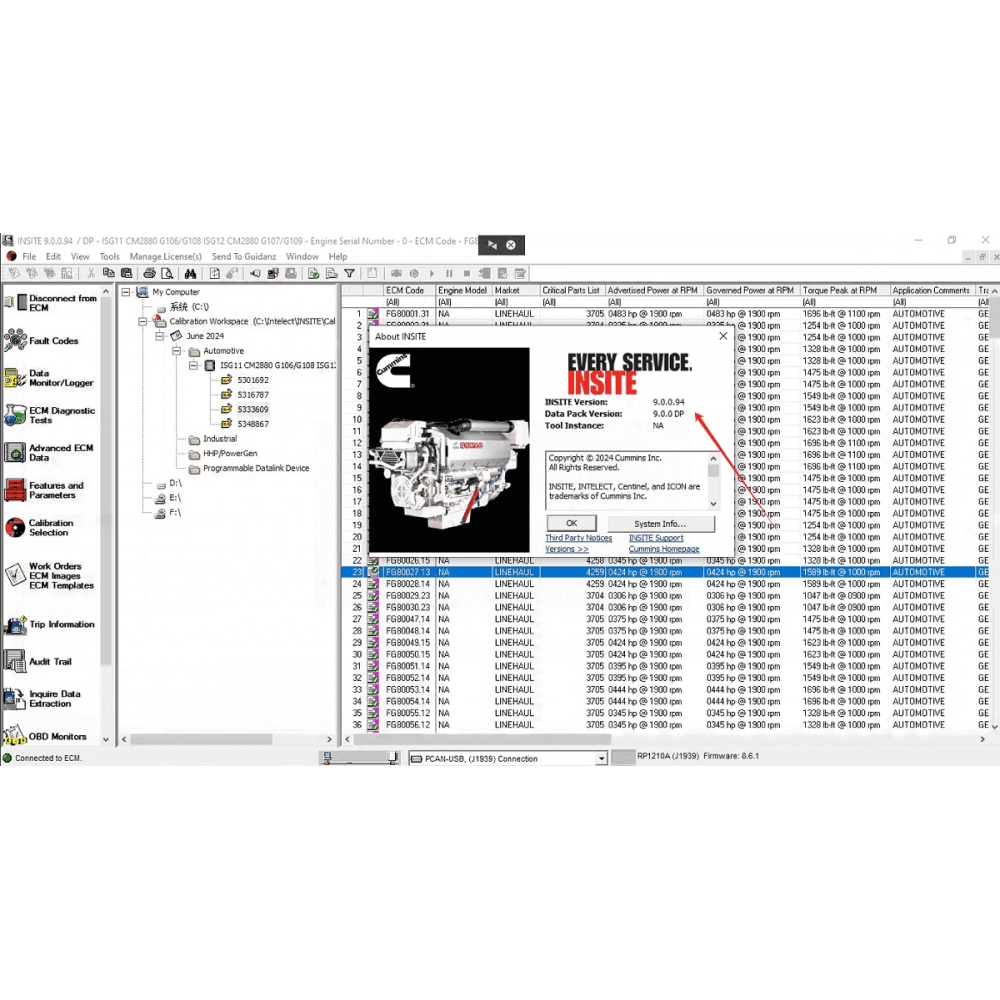Newest CUMMINS INSITE V9.0.0 PRO 2024.04 Electronic Service Diagnostic Software