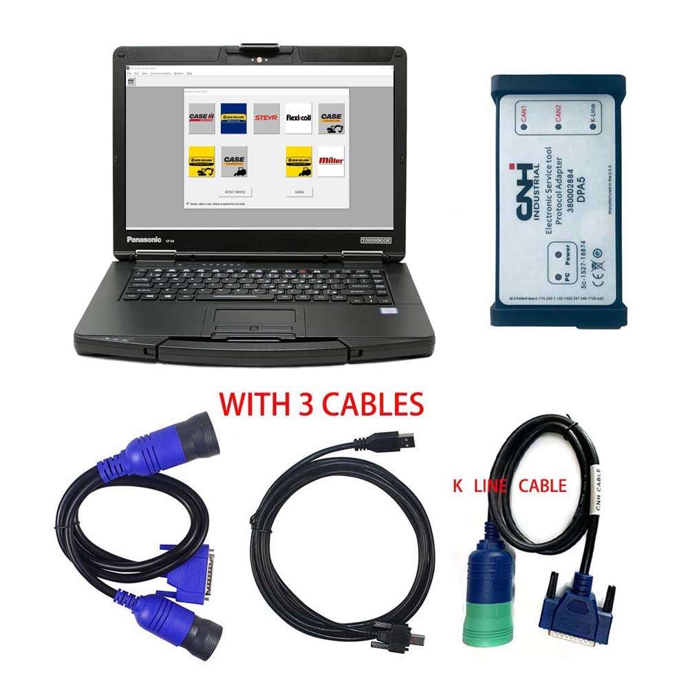 New Holland Electronic Service Tool CNH EST 9.12 Engineering Level Kit DPA 5 Diagnostic Tools Plus Panasonic CF54 Laptop