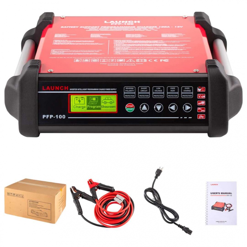 LAUNCH PFP-100 Programming Flash Power Advanced Diagnostic Battery Charger And Maintainer for Vehicles, Cars, Trucks, Boats, Tractors, Buses