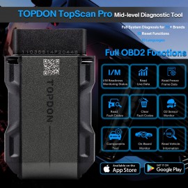 TOPDON TopScan PRO Mid-level Diagnostic Tool 13 Reset Functions I/M Readiness, Injector Coding, Tire Pressure Reset, Sunroof Initialization